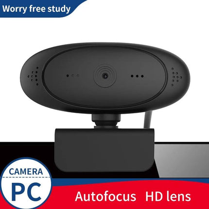 High-Quality USB Webcam for Video Calls and Streaming mounted on monitor, 1080p HD, autofocus and low-light enhancement, USB plug-and-play