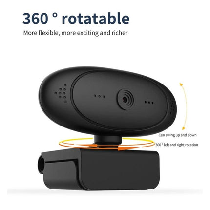 High-Quality USB Webcam for Video Calls and Streaming 360° rotatable USB webcam with 1080p, auto light enhancement, clip-on mount