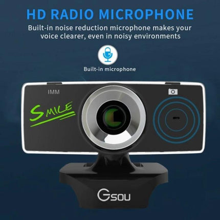 HD USB Webcam with Built-in Microphone for Video Calls – 480P USB plug-and-play webcam with built-in noise-reduction mic for clear video calls