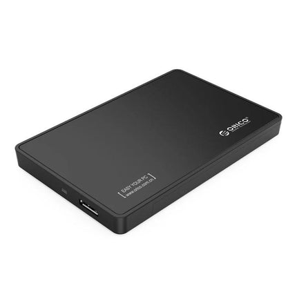 ORICO 2.5 Inch Hard Drive Enclosure for Everyday Storage Use - Slim black external HDD/SSD enclosure with USB port for Windows and Mac backups