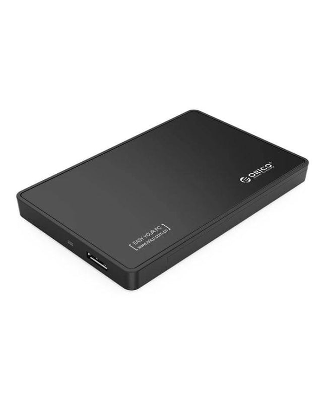 ORICO 2.5 Inch Hard Drive Enclosure for Everyday Storage Use - slim black USB external case for 2.5" HDD/SSD, plug-and-play backup and portable storage