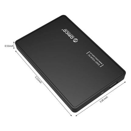 ORICO 2.5 Inch Hard Drive Enclosure for Everyday Storage Use black slim external HDD SSD enclosure with dimensions for backup and portable storage