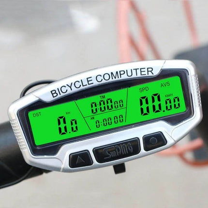 Sunding Bicycle Computer Wireless LCD Backlit For Road Riding compact backlit display speed distance time temperature on handlebars