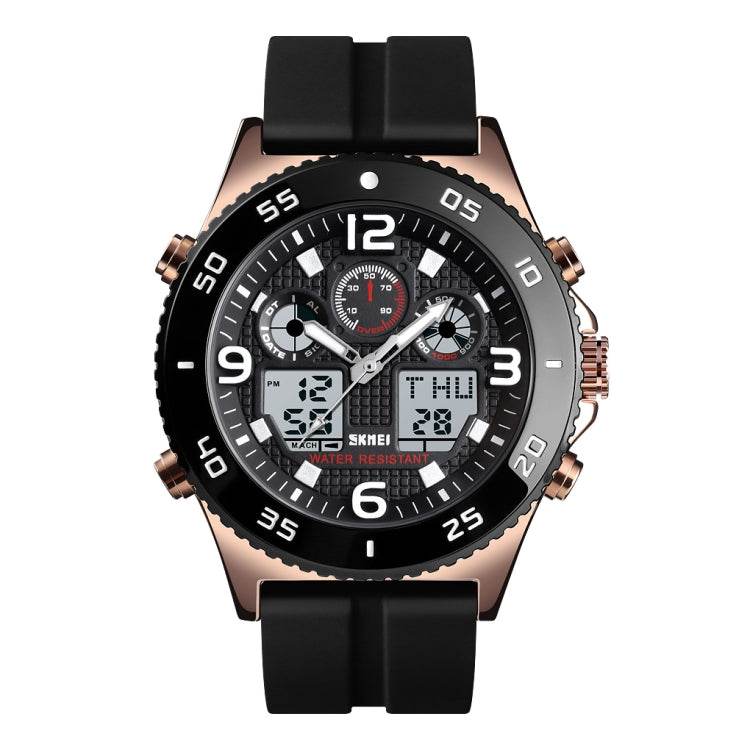 SKMEI 1538 Multi-Function Time Large Dial Steel Belt Men Watch