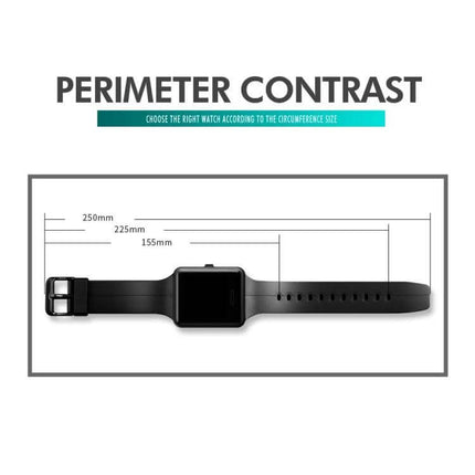 Skmei Waterproof Square LED Watch for Couples Daily Use – black square digital watch with strap length measurements and perimeter contrast diagram