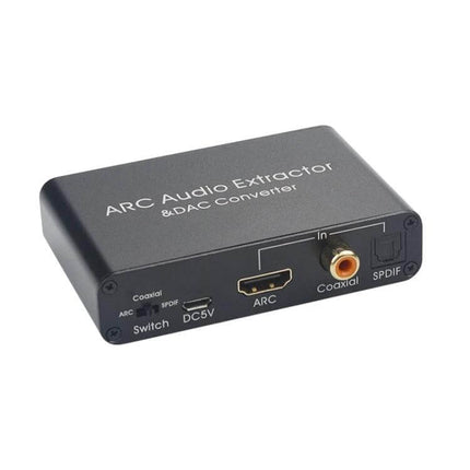 HDMI Audio Return Channel Converter for TV Sound Systems compact ARC audio extractor with HDMI ARC to optical coaxial and analog outputs