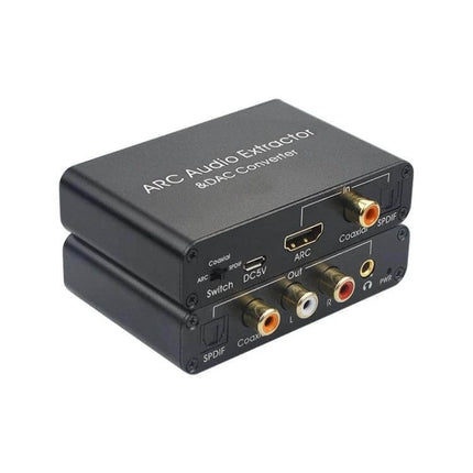 HDMI Audio Return Channel Converter for TV Sound Systems compact ARC audio extractor with HDMI ARC to optical, coaxial and analog outputs