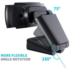 Full HD 1080P USB Webcam with Built-in Microphone for Laptops and Desktops