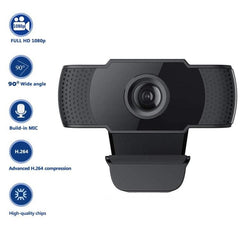 Full HD 1080P USB Webcam with Built-in Microphone for Laptops and Desktops