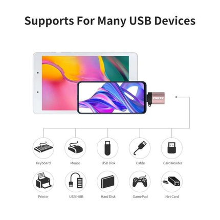 ENKAY Adapter for Everyday Device Connections On the Go connecting tablet and phone to USB drive, keyboard, mouse, card reader, compact mini USB adapter