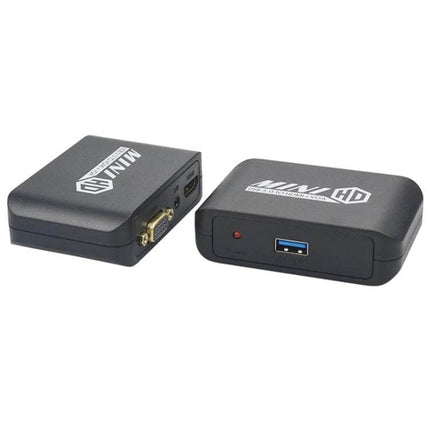 USB to HDMI and VGA Adapter for Computer External Displays - compact USB adapter with HDMI, VGA ports and audio for laptops to connect monitors, TVs, projectors