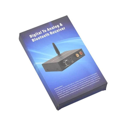 Digital Audio Converter with Bluetooth for Home Theater Use - compact black DAC Bluetooth receiver with optical/coax inputs and RCA outputs