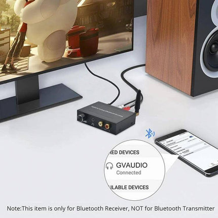 Digital Audio Converter with Bluetooth for Home Theater Use connecting TV and speakers for wireless stereo audio