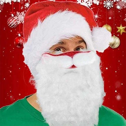 Santa Claus Beard Cotton Mask For Christmas Dress Up And Parties - lightweight cotton Santa beard mask for holiday parties and photos