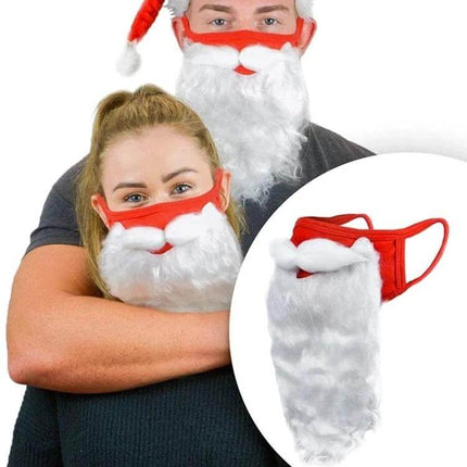 Santa Claus Beard Cotton Mask For Christmas Dress Up And Parties lightweight cotton beard mask for festive photos and holiday parties