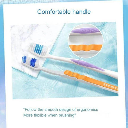 Sanxiao Deep Cleansing Soft Toothbrush For Gentle Daily Brushing - ergonomic comfortable-handle soft-bristle toothbrush showing wavy bristles and standard head