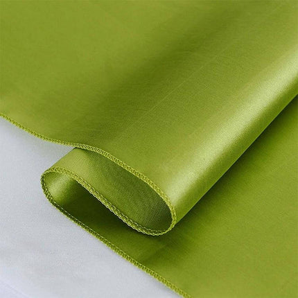 Satin Chair Bows 3-Piece Set, 14 cm x 275 cm for Weddings - lime green satin fabric close-up