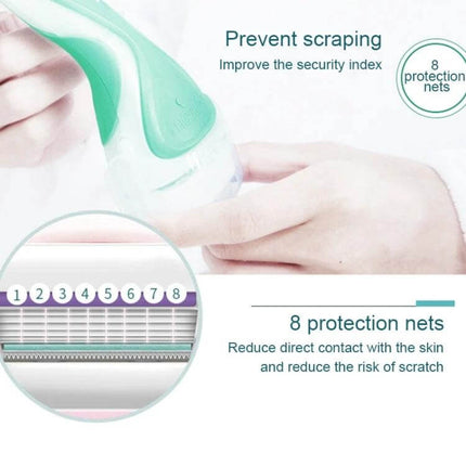Schick Women’s Razor For Sensitive Skin Everyday Use - gentle 2-head kit with widened blade, lubricating soap head and 8 protection nets for sensitive skin