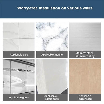 Screw Sticky Hook Wall Hanging Transparent Easy To Use on tiles, marble, stainless steel, glass, plastic board, and painted wood for easy no-drill mounting