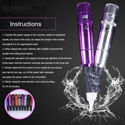 Semi-Permanent Tattoo Machine For Eyebrows, Everyday Makeup Tool compact stainless steel electric eyebrow tattoo gun with stepless speed control
