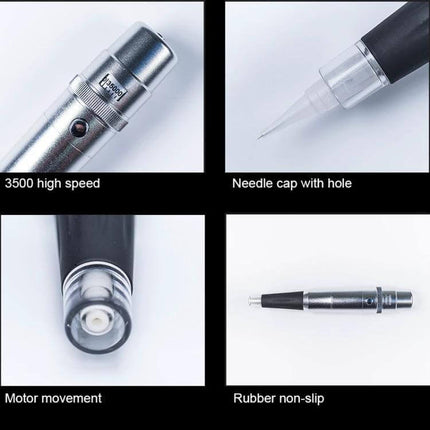 Semi-Permanent Tattoo Machine For Eyebrows, Everyday Makeup Tool compact stainless steel electric eyebrow tattoo gun with adjustable needle and stepless speed control
