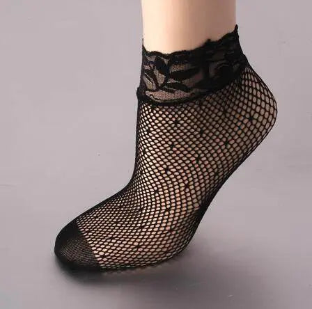 Sexy Black Sock Women Girls Ladies Soft Lace Ankle Socks Fishnet