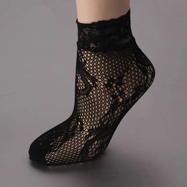 Sexy Black Sock Women Girls Ladies Soft Lace Ankle Socks Fishnet