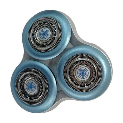 Shaver Head Replacement for Philips Shavers Rotating Three Head - blue polycarbonate rotating three-head replacement for Philips S6000 series