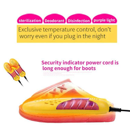 Shoe Warmer Dryer With Deodorizing And Lighting, 17x5.5x4cm, US Plug compact shoe dryer with deodorant, purple light, long cord for boots