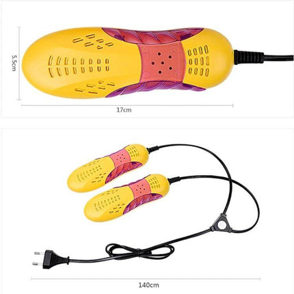 Shoe Warmer Dryer With Deodorizing And Lighting, 17x5.5x4cm, US Plug - compact yellow shoe dryer with 110V US plug and 140cm cord