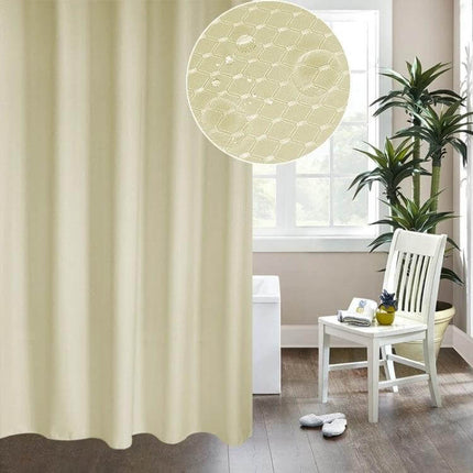 Shower Curtain, Honeycomb Texture, 200x240 cm For Bathroom - waterproof honeycomb textured beige curtain fitting standard tubs
