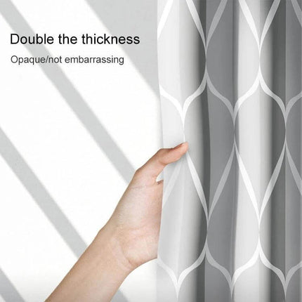 Shower Curtain Light Grey Geometric Pattern, Waterproof, Bathroom - Thick waterproof polyester curtain for contemporary family or rental bathrooms