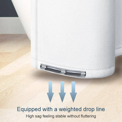 Shower Curtain Light Grey Geometric Pattern, Waterproof, Bathroom – thick polyester weighted drop line keeps curtain stable and water off floor