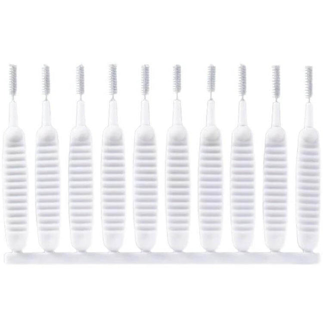 Shower Hole Cleaning Brush 10 Pack For Faucets And Drains - white nylon-bristle slim head set for cleaning shower drains faucet holes and spray nozzles