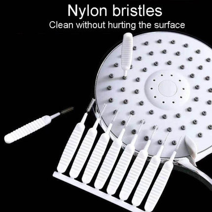 Shower Hole Cleaning Brush 10 Pack For Faucets And Drains - nylon bristle brushes removing mineral buildup from showerhead and faucet holes