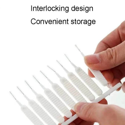Shower Hole Cleaning Brush 10 Pack For Faucets And Drains – interlocking nylon-bristle brushes for cleaning shower drains, faucet holes and spray nozzles