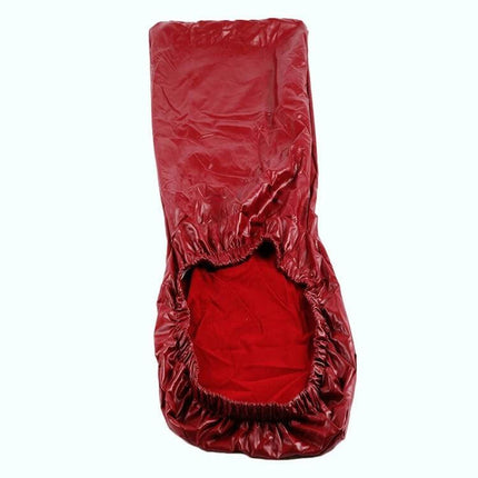 Siamese Chair Cover Elastic Waterproof PU Leather Stretch Fit in red, waterproof stretch PU leather fitted slipcover for dining chairs