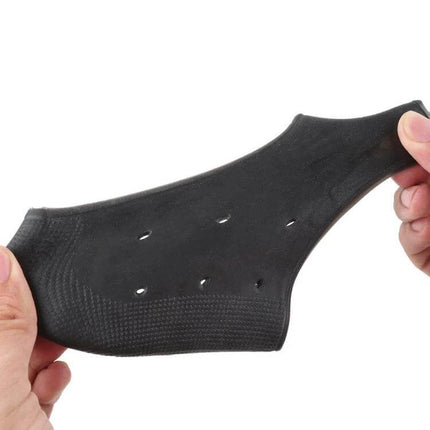 Silicone Anti Crack Heel Cover For Daily Foot Comfort One Size - black perforated SEBS silicone heel sleeve for moisturing and preventing cracks