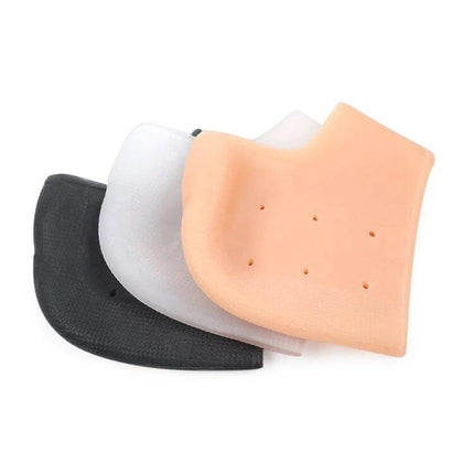 Silicone Anti Crack Heel Cover For Daily Foot Comfort One Size - perforated SEBS silicone heel protectors in skin, white and black for moisturized, breathable daily wear