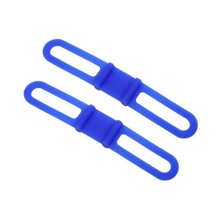 Silicone Bike Light Mount Strap For Handlebar Set Of 5 - blue silicone tool-free handlebar light mounting straps, set of 5, flexible durable