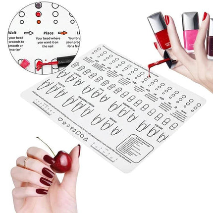 Silicone Manicure Pads Palette Practice Table Mats 40x30cm reusable practice mat for nail art beginners with polish testing and shape guides