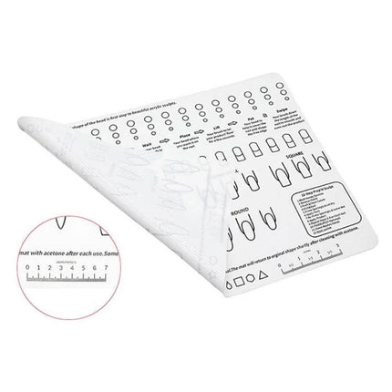 Silicone Manicure Pads Palette Practice Table Mats 40x30cm reusable silicone nail art practice mat with shape guide and ruler