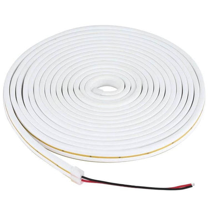 Silicone Neon LED Strip Light, Bendable For Home Decor - 5m white flexible silicone neon roll with connector, IP65 waterproof accent lighting