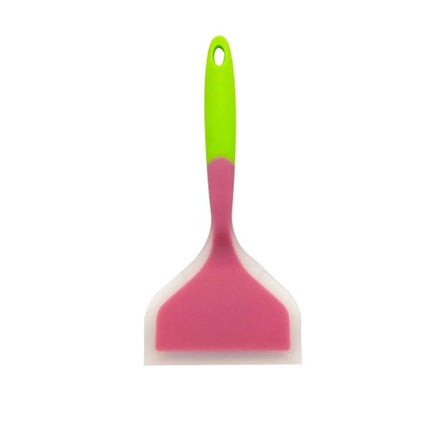 Silicone Nonstick Spatula for Wide Mouth Pans Easy Serving - pink and green flexible nonstick spatula for scraping and stirring