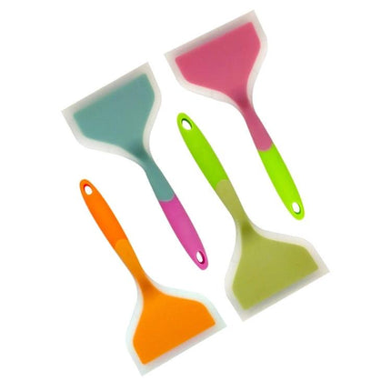 Silicone Nonstick Spatula for Wide Mouth Pans Easy Serving - colorful flexible nonstick scrapers for stirring, scraping, and serving without scratching cookware