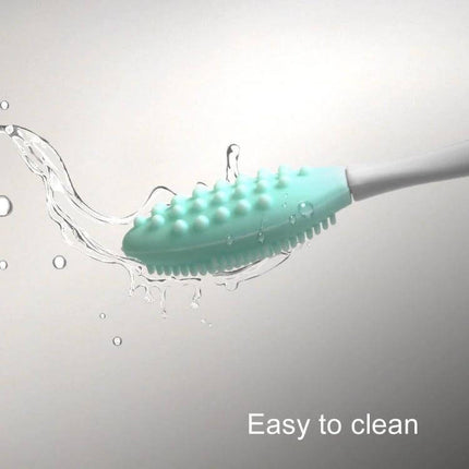Silicone Nose Cleaning Brush Double-Sided Pore Cleansing - mint silicone double-sided nose cleaner with soft bristles, easy to clean