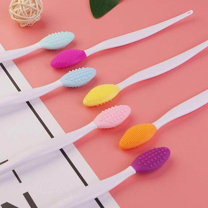 Silicone Nose Cleaning Brush Double-Sided Pore Cleansing - colorful silicone double-sided nose and T-zone cleansing brushes with ergonomic handles