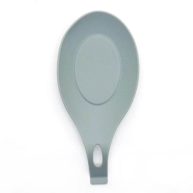 Silicone Pad Spoon Mat Heat Resistant For Kitchen Counter in gray, food-grade silicone utensil rest, 19.8x9.6cm