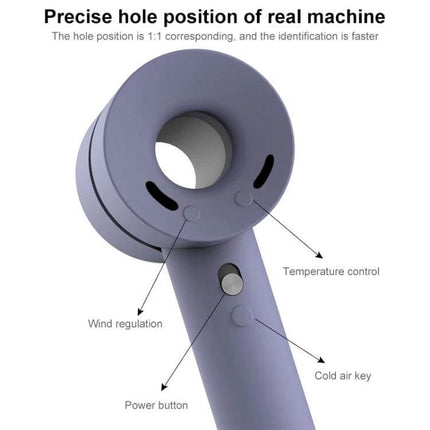 Silicone Shockproof Case Keeps Dyson Hairdryer Safe During Daily Use purple silicone cover showing button cutouts and precise hole positions