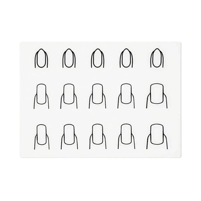 Silicone Manicure Pads For Nail Art Practice Set 21x15cm A B white practice pad with 12 printed nail outlines for stamping and freehand